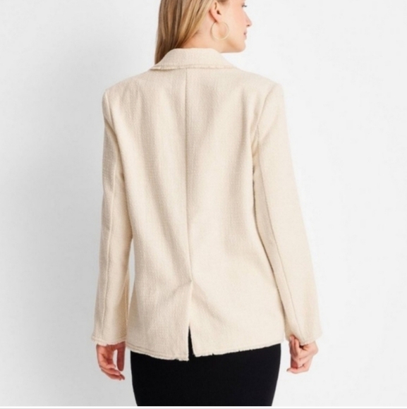 NWT Future Collective X Jenny K. Lopez Tweed Blazer Jacket in Ivory Size 3X ✨ - Picture 3 of 13